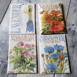 Vintage Hallmark Marjolein Bastin Set of 4 Paper Seed Packets